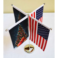 Table Flag with adjustable pole and 4 flags Double sided